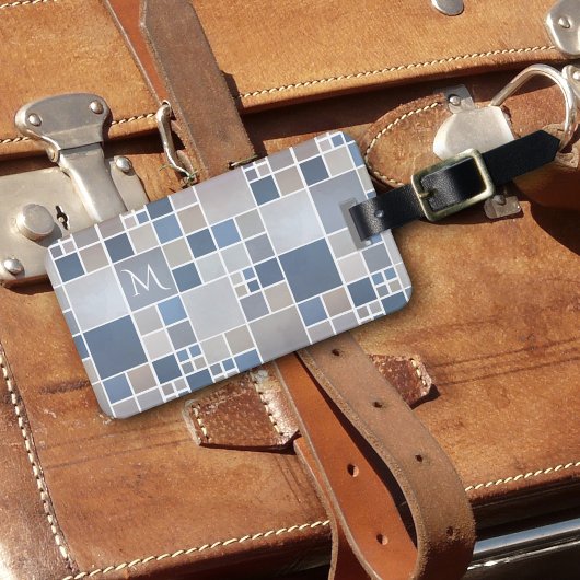 ビーチパターン水彩モノグラム荷物タグ ラゲッジタグ