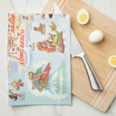 ビーチパラダイスカリフォルニアキッチンタオル キッチンタオル (四つ折り)