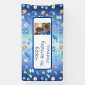 ビーチパーソナライズされたをテーマにした誕生日 横断幕 (縦)