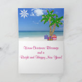 ビーチパーソナライズされたをテーマにしたPHOTOクリスマスカード シーズンカード (内部)