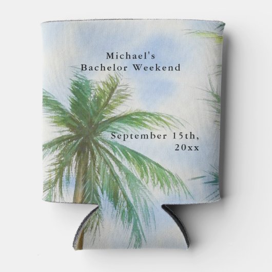 ビーチパーソナライズされたクーラーボックス |学士号(週末) 缶クーラー (正面)