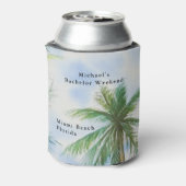 ビーチパーソナライズされたクーラーボックス |学士号(週末) 缶クーラー (缶裏面)