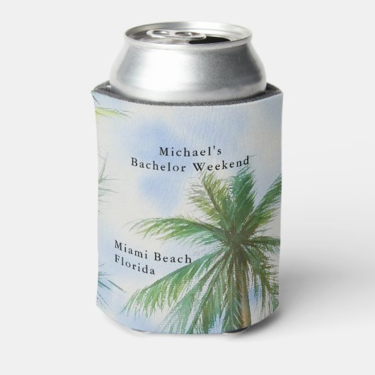 ビーチパーソナライズされたクーラーボックス |学士号(週末) 缶クーラー (缶裏面)