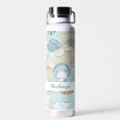 ビーチパーソナライズされたシーシェルズサマー ウォーターボトル (背面)