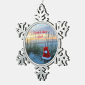 ビーチパーソナライズされたスノーフレーク額縁オーナメント スノーフレークピューターオーナメント (右)