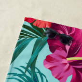 ビーチパーソナライズされたタオルハイビスカス ビーチタオル (インサイチュ)