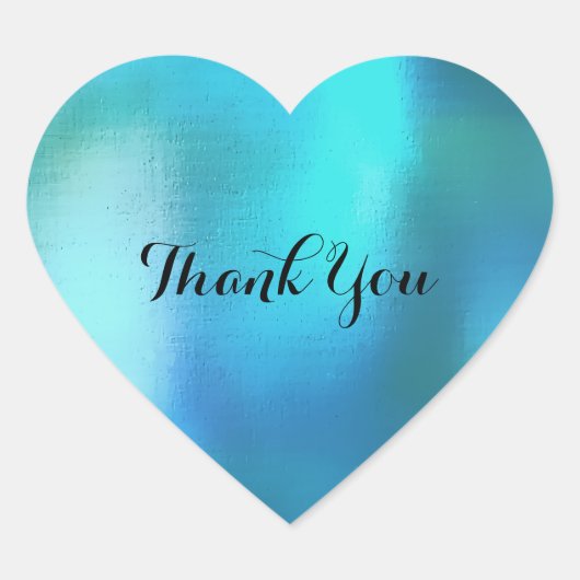 ビーチパーソナライズされたティファニー海ブルーハート ハートシール (正面)