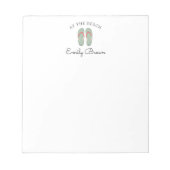 ビーチパーソナライズされたノートパッドでフリップフロップ ノートパッド (正面)