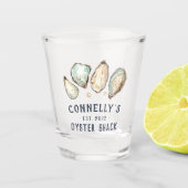 ビーチパーソナライズされたハウスオイスターシャック ショットグラス (正面)