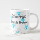 ビーチパーソナライズされたハウスコーヒーマグ ジャンボコーヒーマグカップ (右)