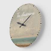 ビーチパーソナライズされたハウスシーサイドウォールクロック ラージ壁時計 (傾斜)