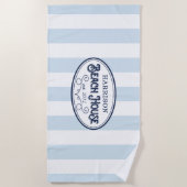 ビーチパーソナライズされたハウスストライプ ビーチタオル (正面)