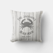 ビーチパーソナライズされたハウスピロー クッション (正面)