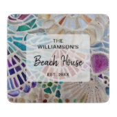 ビーチパーソナライズされたハウス カッティングボード (正面)