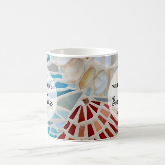 ビーチパーソナライズされたハウス コーヒーマグカップ (中央)