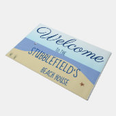 ビーチパーソナライズされたハウス  ドアマット (アングル)