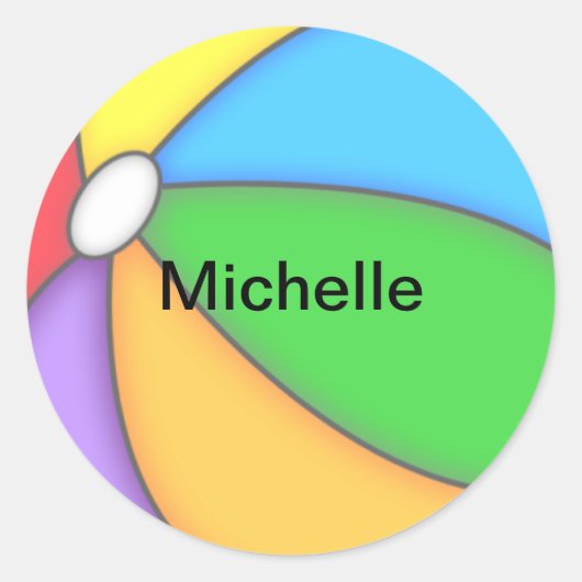 ビーチパーソナライズされたボールのシール ラウンドシール (正面)