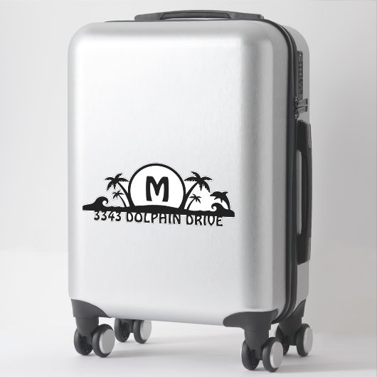 ビーチパーソナライズされたメールボックスアドレスのシール シール (スーツケース)