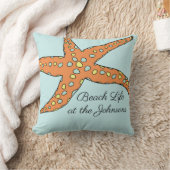 ビーチパーソナライズされたライフスターフィッシュ装飾用クッション クッション (ブランケット)