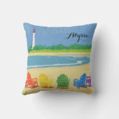 ビーチパーソナライズされた寿命 クッション (裏面)