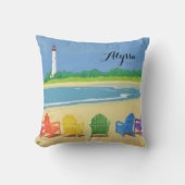 ビーチパーソナライズされた寿命 クッション (正面)