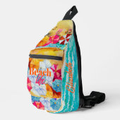 ビーチパーソナライズされた寿命 スリングバッグ (右コーナー)