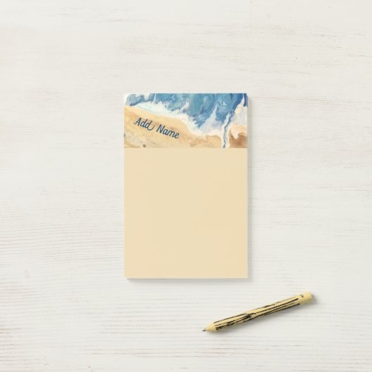 ビーチパーソナライズされた抽象芸術の投稿に関するメモ4x6 ポストイット (デスク上)