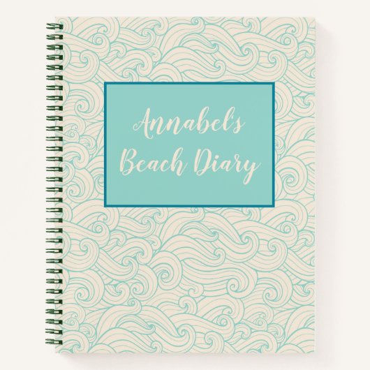 ビーチパーソナライズされた日記 ノートブック (正面)