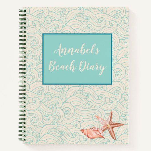 ビーチパーソナライズされた日記 ノートブック (正面)
