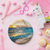 ビーチパーソナライズされた海結婚のケーキプレート ペーパープレート (パーティー)