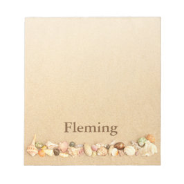 ビーチパーソナライズされた砂（貝殻あり） ノートパッド