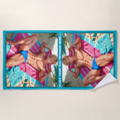 ビーチパーソナライズされた ビーチタオル (正面)