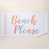 ビーチパーソナライズされた ビーチタオル (正面)