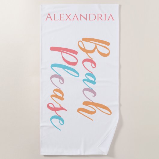 ビーチパーソナライズされた ビーチタオル (正面)