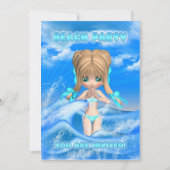 ビーチパーティの招待状-おもしろいビーチパーティーinvi 招待状 (正面)