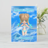 ビーチパーティの招待状-おもしろいビーチパーティーinvi 招待状 (スタンド正面)