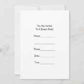 ビーチパーティの招待状-おもしろいビーチパーティーinvi 招待状 (裏面)