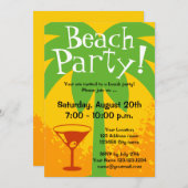 ビーチパーティの招待状|カスタム招待状 招待状 (正面/裏面)