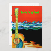 ビーチパーティの招待状 招待状 (正面/裏面)