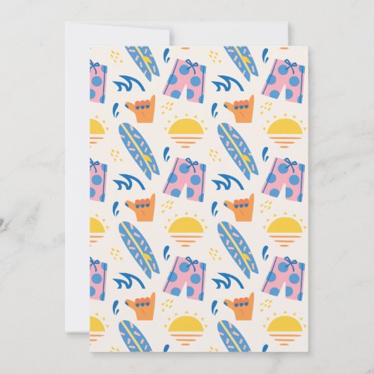 ビーチパーティの招待状 | Sun and Surfパーティー招待状 招待状 (裏面)