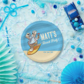 ビーチパーティーあなたの名前を追加クールサーフィンPolar Bear ペーパープレート (パーティー)