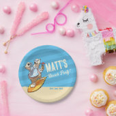 ビーチパーティーあなたの名前を追加クールサーフィンPolar Bear ペーパープレート (パーティー)