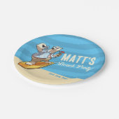 ビーチパーティーあなたの名前を追加クールサーフィンPolar Bear ペーパープレート (アングル)