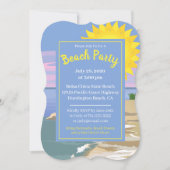 ビーチパーティーおもしろい 招待状 (正面)