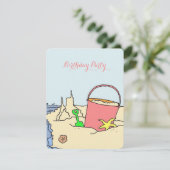 ビーチパーティーおもちゃバースデーパーティーの招待 招待状 (スタンド正面)