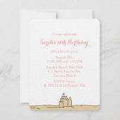 ビーチパーティーおもちゃバースデーパーティーの招待 招待状 (裏面)