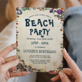 ビーチパーティーとダイヤモンドが招待状を送る 招待状
