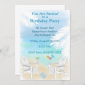 ビーチパーティーのご案内 招待状 (正面/裏面)