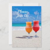 ビーチパーティーのテーマ 招待状 (正面)