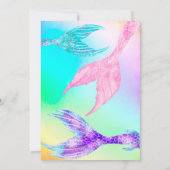 ビーチパーティーの人魚の尾 海 キッズの誕生日 サンキューカード (裏面)